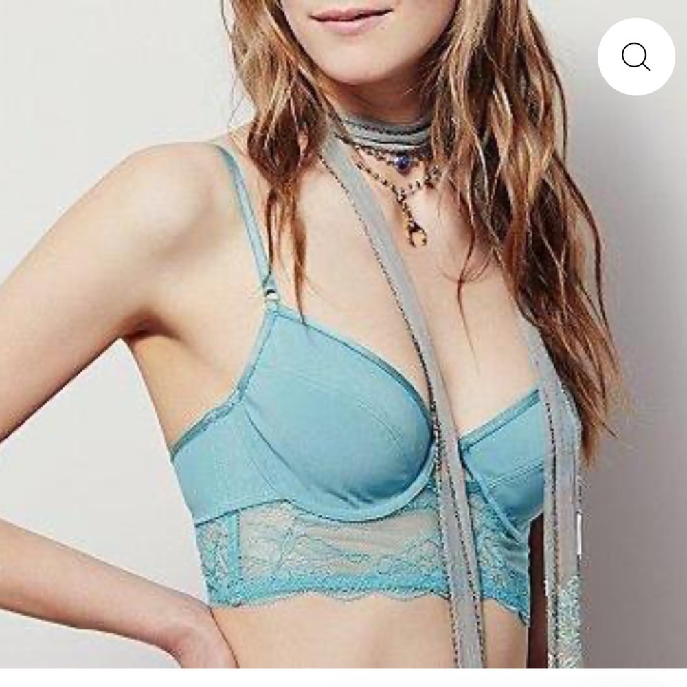 Free People Light Blue Lace Bralette